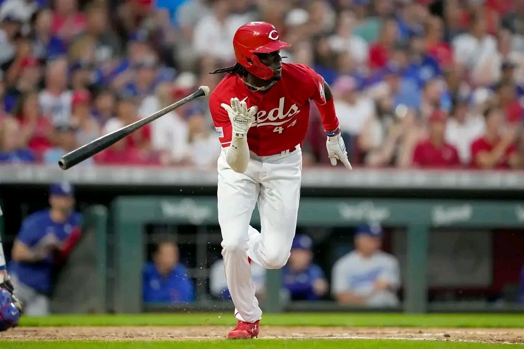 When ELLY DE LA CRUZ is not hitting homers and throwing out runners at the plate with near-100 mph throws that would make many pitchers jealous, he’s beating out an infield bleeder and turning it into two bases after he causes the defender to wildly throw a ball to get him at first, then scoring a run due to more speed. Surely an ALL STAR. Go Elly!! Go Reds!!