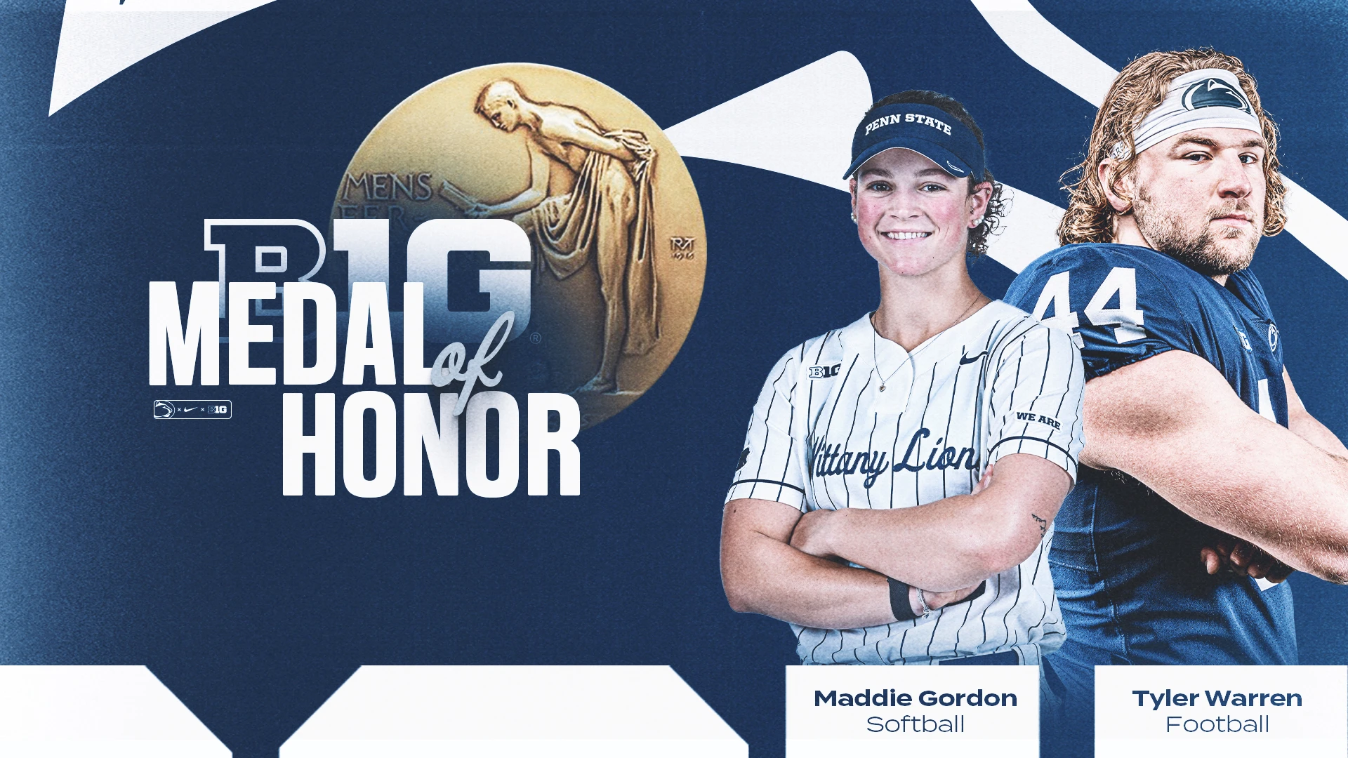 WARREN, GORDON NAMED PENN STATE’S BIG TEN MEDAL OF HONOR RECIPIENTS